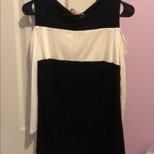 Shirt with shoulders exposed